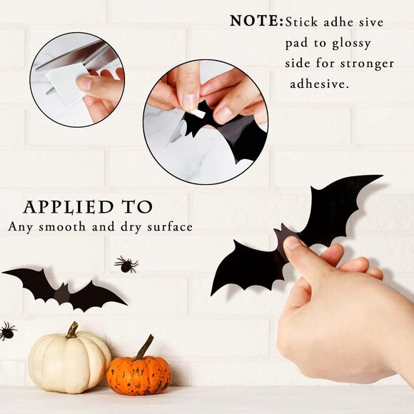 Halloween Decorations Bats Wall Decor Halloween Party Decorations Indoor Outdoor - Picture 4 of 8